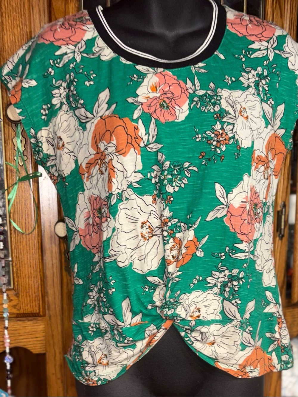 Anthropologie Yardley Green Floral Top small - Picture 6 of 10